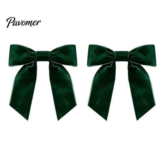 Decorative Fabric Knots 2Pcs Velvet Christmas Bows, Holiday Hanging Wall Decor for Tree Store Window Ornaments Topper, Wedding Backdrop, Bridal