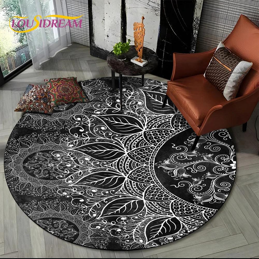 3D Mandala Meditation Nature Spirit Yoga Bohemia  Round Carpet Rug for Living Room Bedroom Child Decor,Pet Area Rug Non-slip Mat