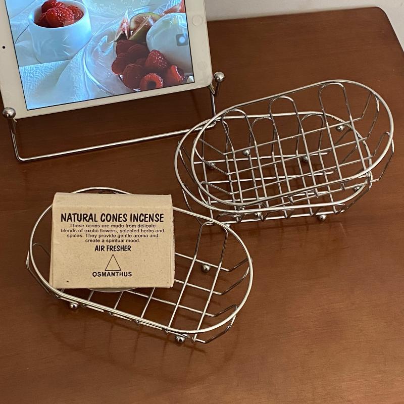 Iron Storage Basket Multi-Purpose Organizer For Accessories,Cosmetics, Vanity, Desk, Photo Props, Shelf Baskets