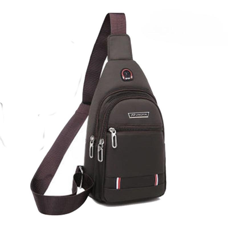 

Men s Casual Shoulder Bag Multifunctional Waterproof Crossbody Bag Mobile Phone Bag Outdoor Travel Sports Backpack Business Chest Bag коричневий