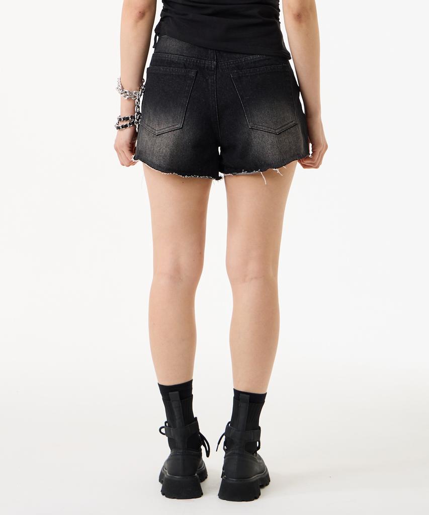 UNKNOWN PLANET Vintage Damaged Cutoff Shorts Black