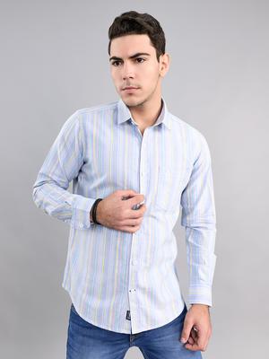 Mens Regular Fit Stripes Full Sleeve Shirt
