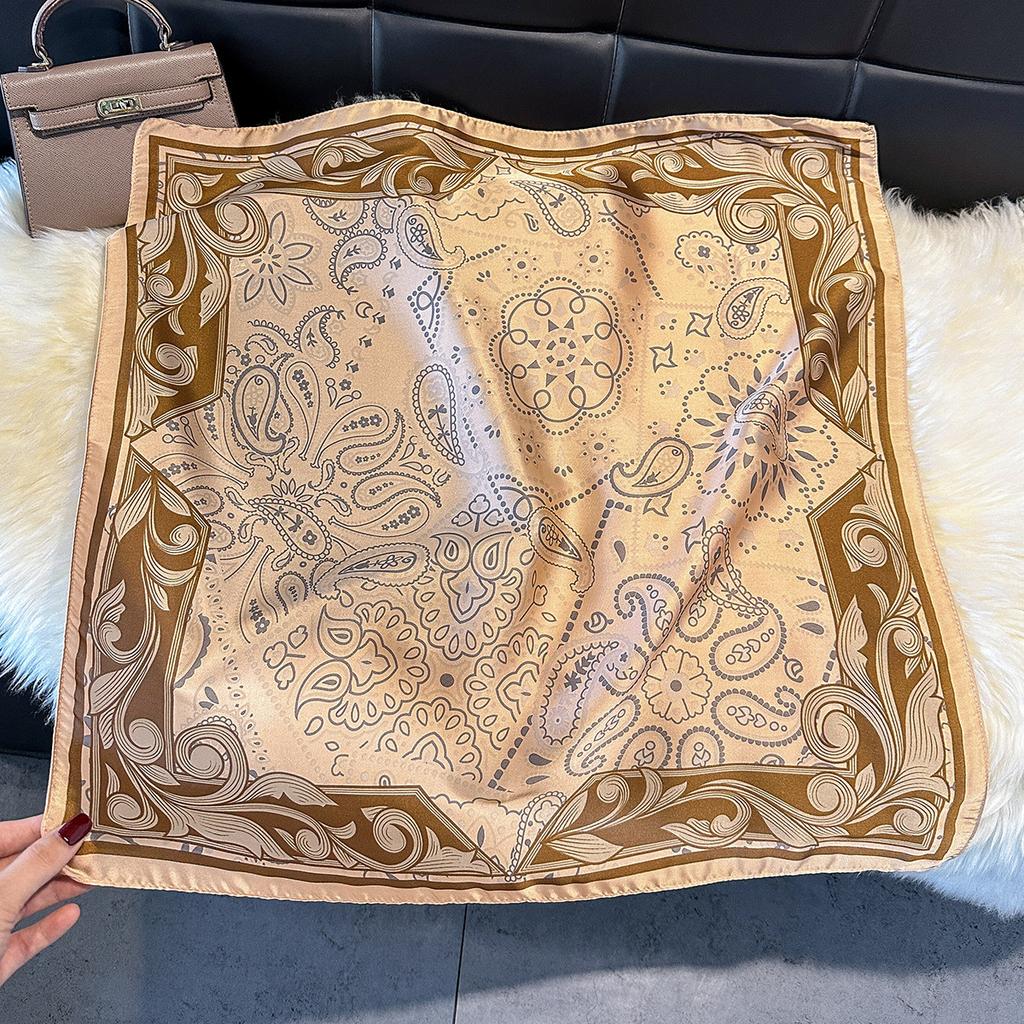 Spring And Autumn Silk Scarf Women'S Ribbon Headgear Hair Accessories Flowers Cashew Nut Flowers Versatile Temperament Advanced