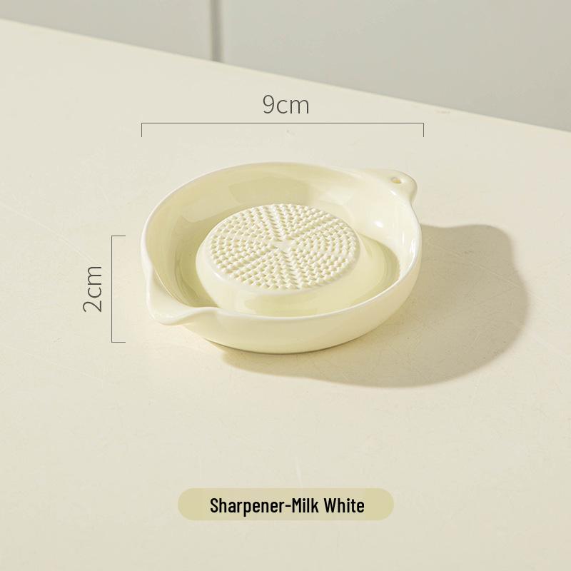 Krémový keramický drtič česneku a zázvoru - Drtič doplňků stravy a kreativní kuchyňský gadget