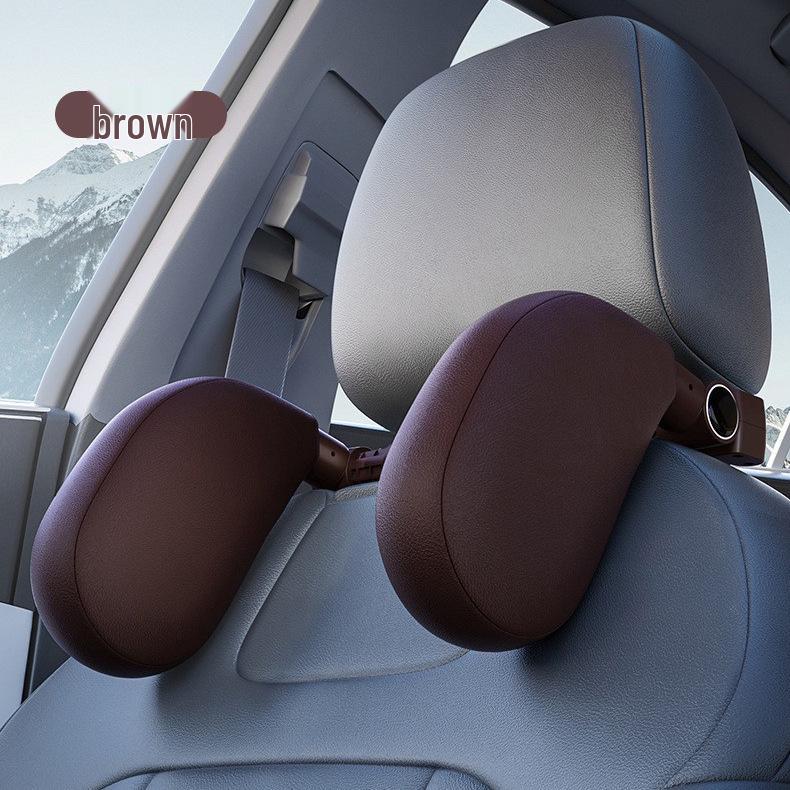 

A10 Подголовник для автомобильного сиденья: Подушка с эффектом памяти для комфорта в дальних поездках и поддержки детского сна кофейный