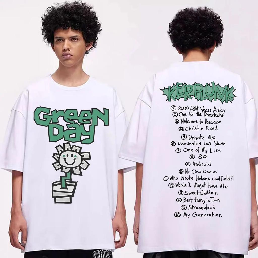 Rock Punk Band Green Day Kerplunk Album Merch Tshirts Fashion Hip Hop Print T Shirt Summer Casual Loose Short Sleeve Unisex