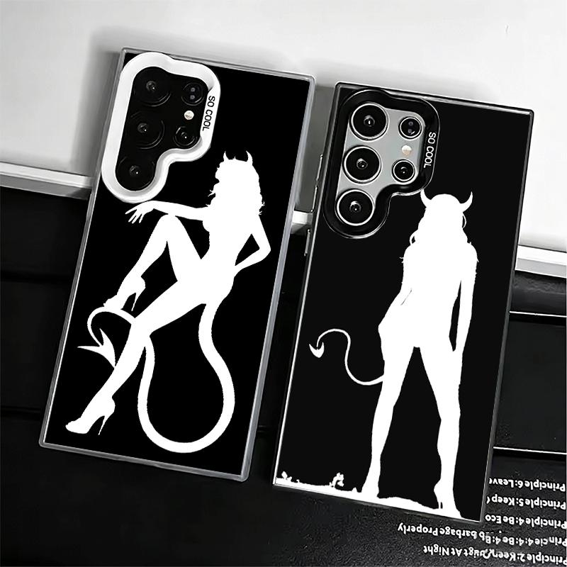 Devil Girl Silhouette Cool Shockproof Phone Case for Samsung Galaxy S26 Edge S25 Ultra S24 FE S23 Plus S21 Cover Anti Fall Funda