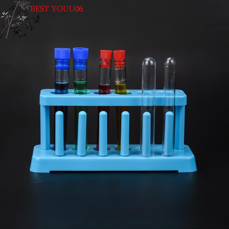 (YOUU06)New Lab School Supplies Red Plastic Test Tube Rack 6 Holes Holder Support Burette Stand Laboratory Test Tube Stand Shelf