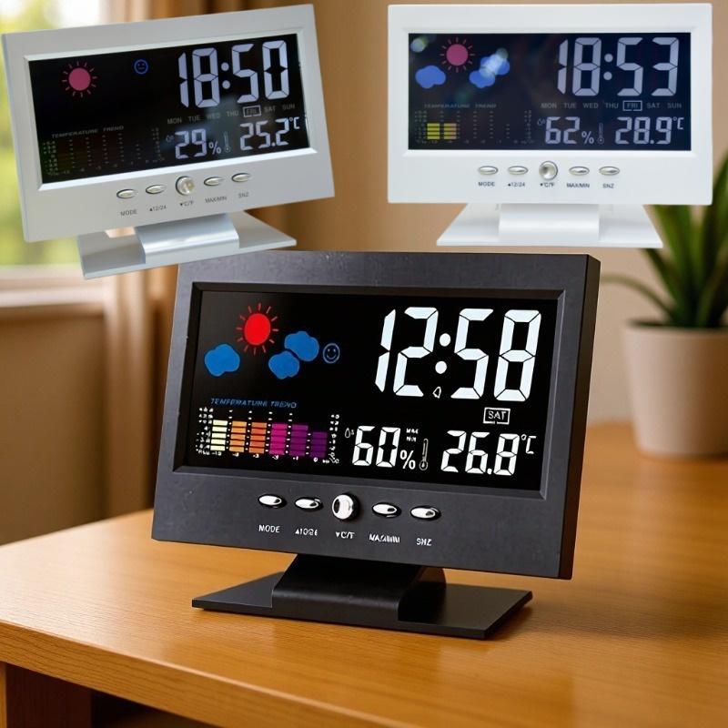 1 Set Thermometer Hygrometer Calendar Digital LCD Display Temperature And Humidity Meter Multi-functional Weather Station Clock
