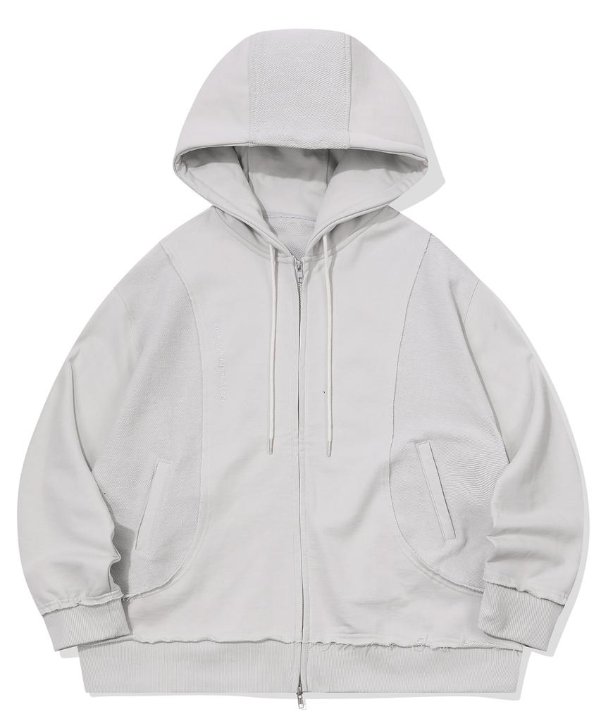 Episode Untitled In&Out Patchwork Zip-Up Hoodie_ Ice Gray