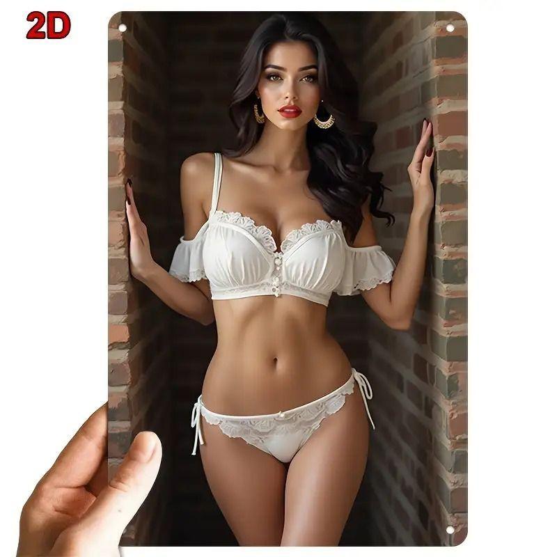 Pin-Up Girl Blechschilder, Garage Werkstatt Metalldekor 20x30cm