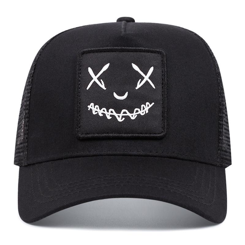 Unisex Ghost Face Embroidery Baseball Net Caps Spring and Summer Outdoor Adjustable Casual Hats Sunscreen Hat