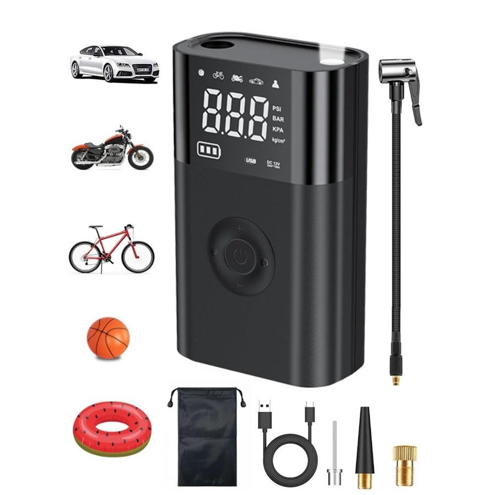 Tyre Inflator Portable Air Compressor 2600mAh×2 Battery Powerful Cordless Air Pump With 5V/2A USB output Digital Display/LED Light 150PSI Compact Tir