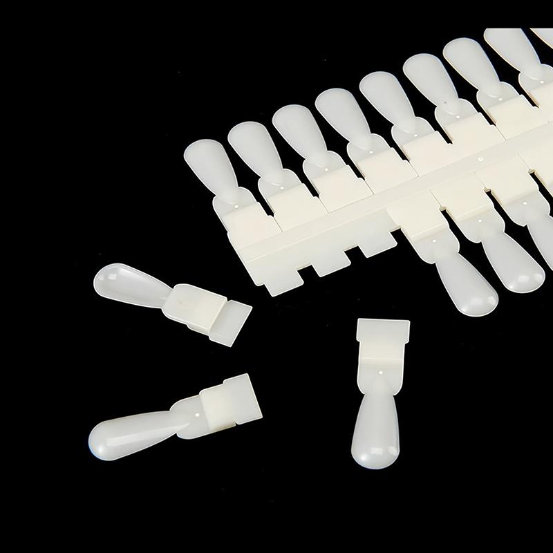 36Pcs Natural/Clear Color Card Removable Nail Art Display False Nail Tips Rack Teardrop Design Manicure Gel Polish Practice Tool