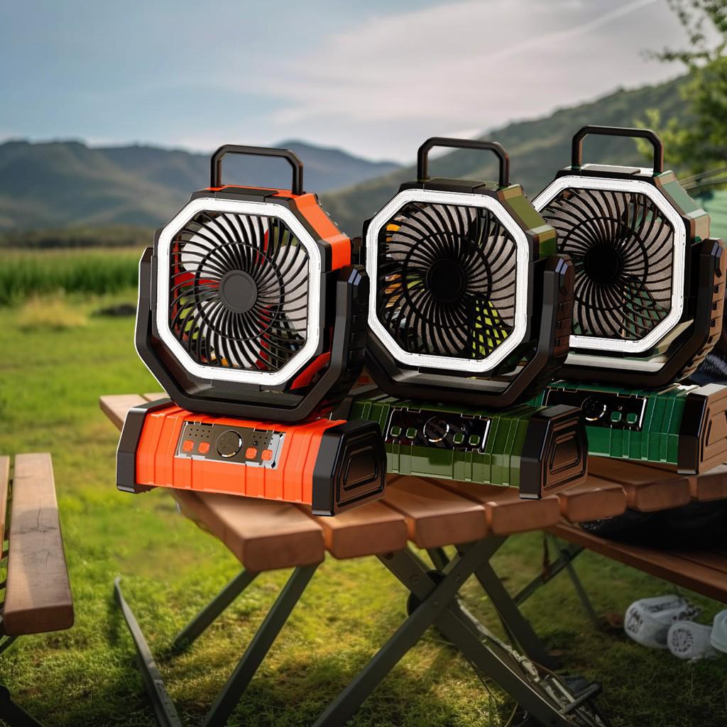 Cross-Border Multifunctional Rechargeable Oscillating Fan & LED Camping Light