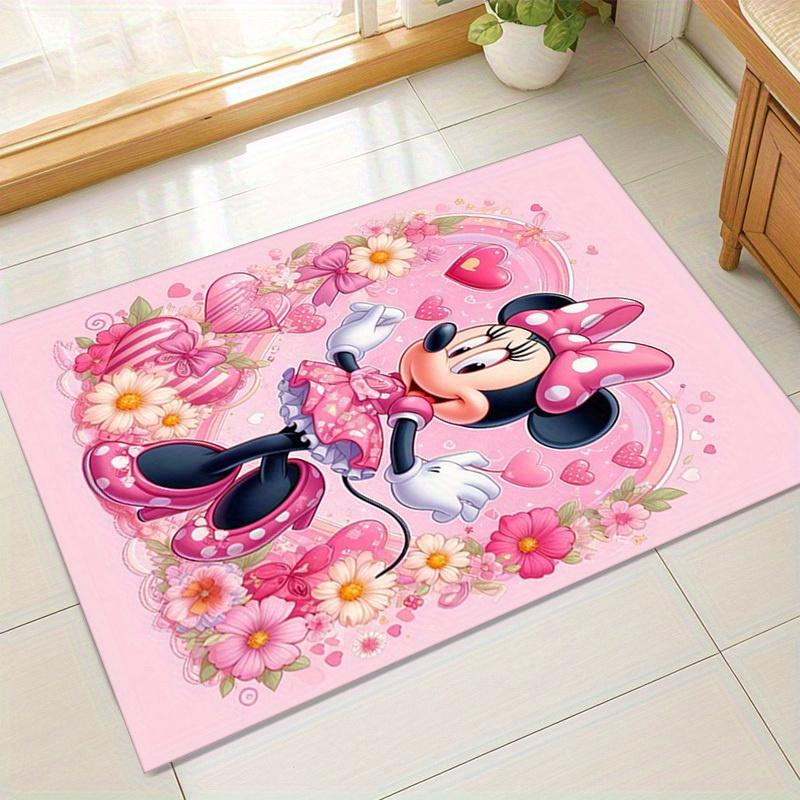 

1pc. Cute Minnie Mouse Pink Floral Rug - Home Decor, Office Carpet, Outdoor Mat, Gift Ideaz0414234 60cm by 90cm