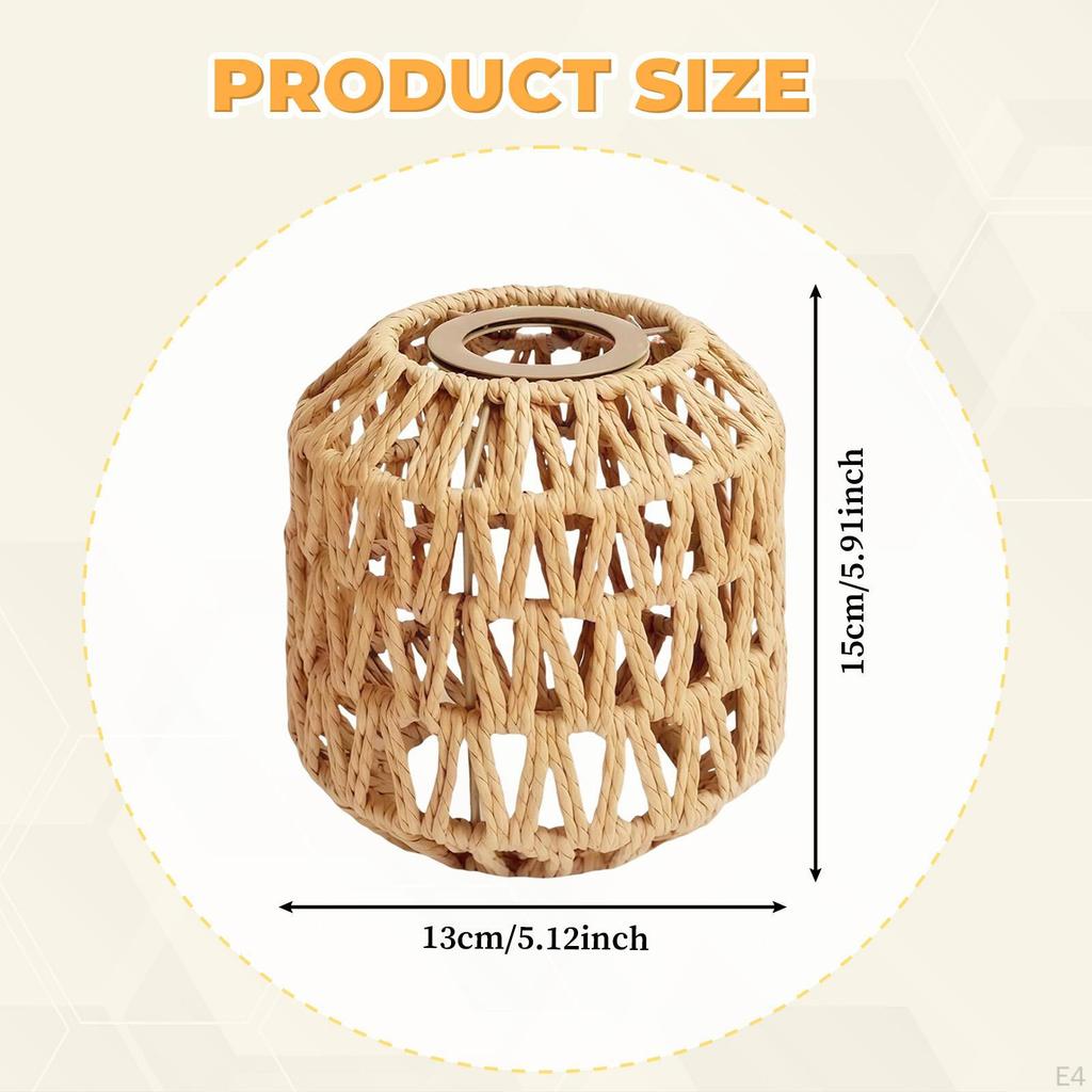 Modern Chinese Hanging Lampshade, Home Decor Lightweight Woven Light Shade for Office
