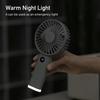 Handheld Fan Portable Mini USB Hand Fan 3600mAh Rechargeable Stepless Speed Control Display Nightlight
