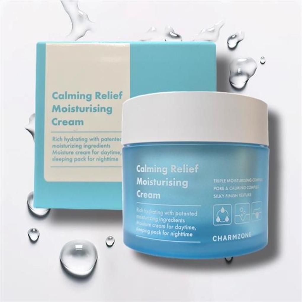 Chamzone Calming Relief Moisturizing Cream 70ml Absolute Moisture Soothing Elasticity Pore Wrinkle Improvement Functionality