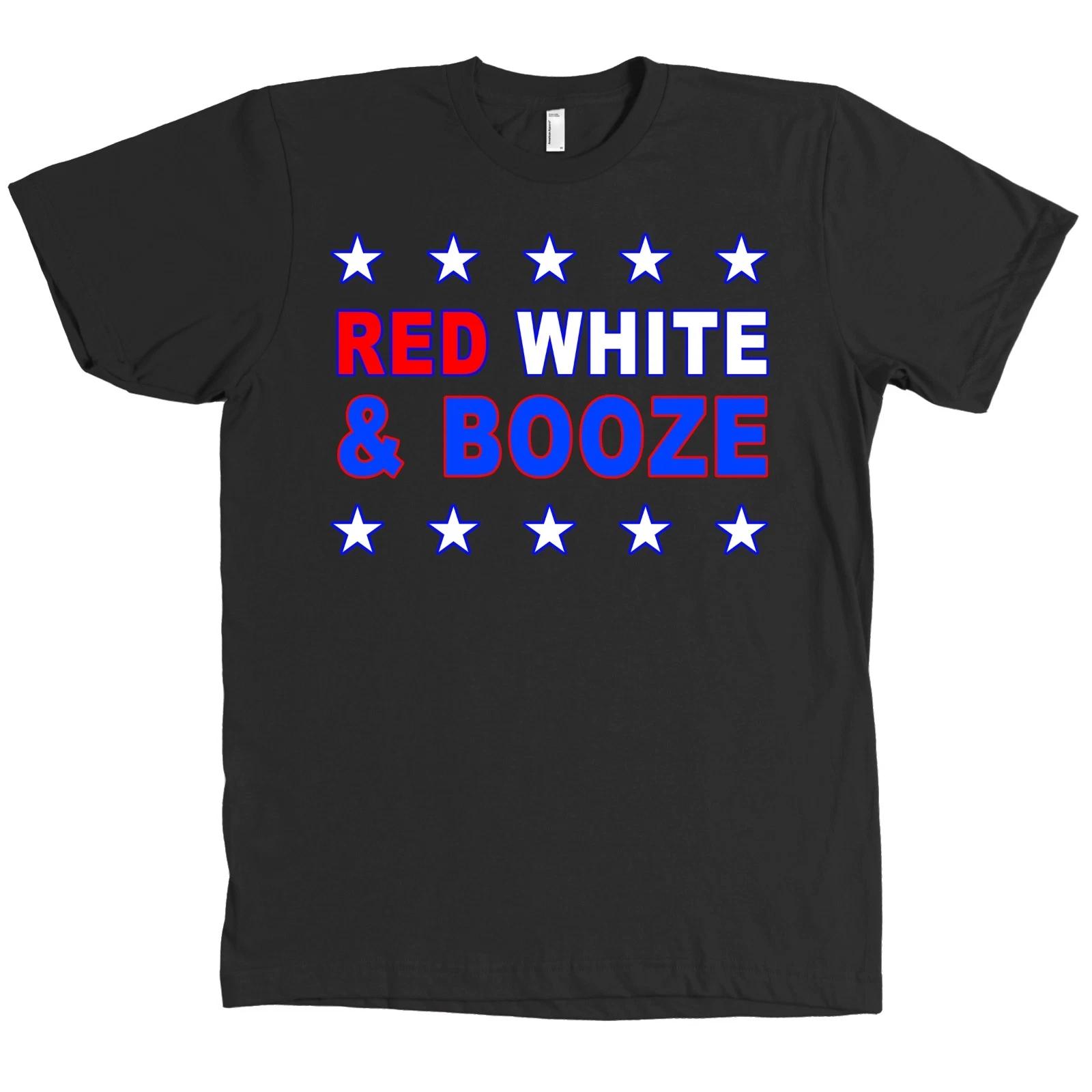 Red White and Booze Bella + Canvas T Shirt Patriotic USA Merica - MANY COLORS 3XL