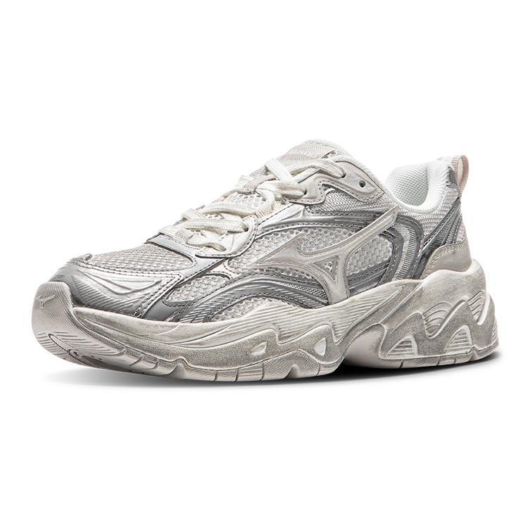 Mizuno TRAINER 2K Shock Absorbers Slip Resistant Low top Running Shoes Unisex White Gray Mizuno D1GH250403