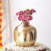 Metal Hammered Bud Round Shape Vase for Home Decor Decoratives for Indoor Outdoor Living Room Balcony | Best Gift