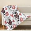 Heart Lip Print Flannel Fleece Blanket Short Plush, Soft & Warm, Ideal for Home, Sofa, Bedroom, Perfect Valentine's Day Gift