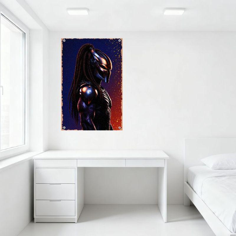 Vintage Predator Metal Tin Sign Retro Sci-fi Fantasy Movie Poster Plaque for Man Cave Home Bar Decor