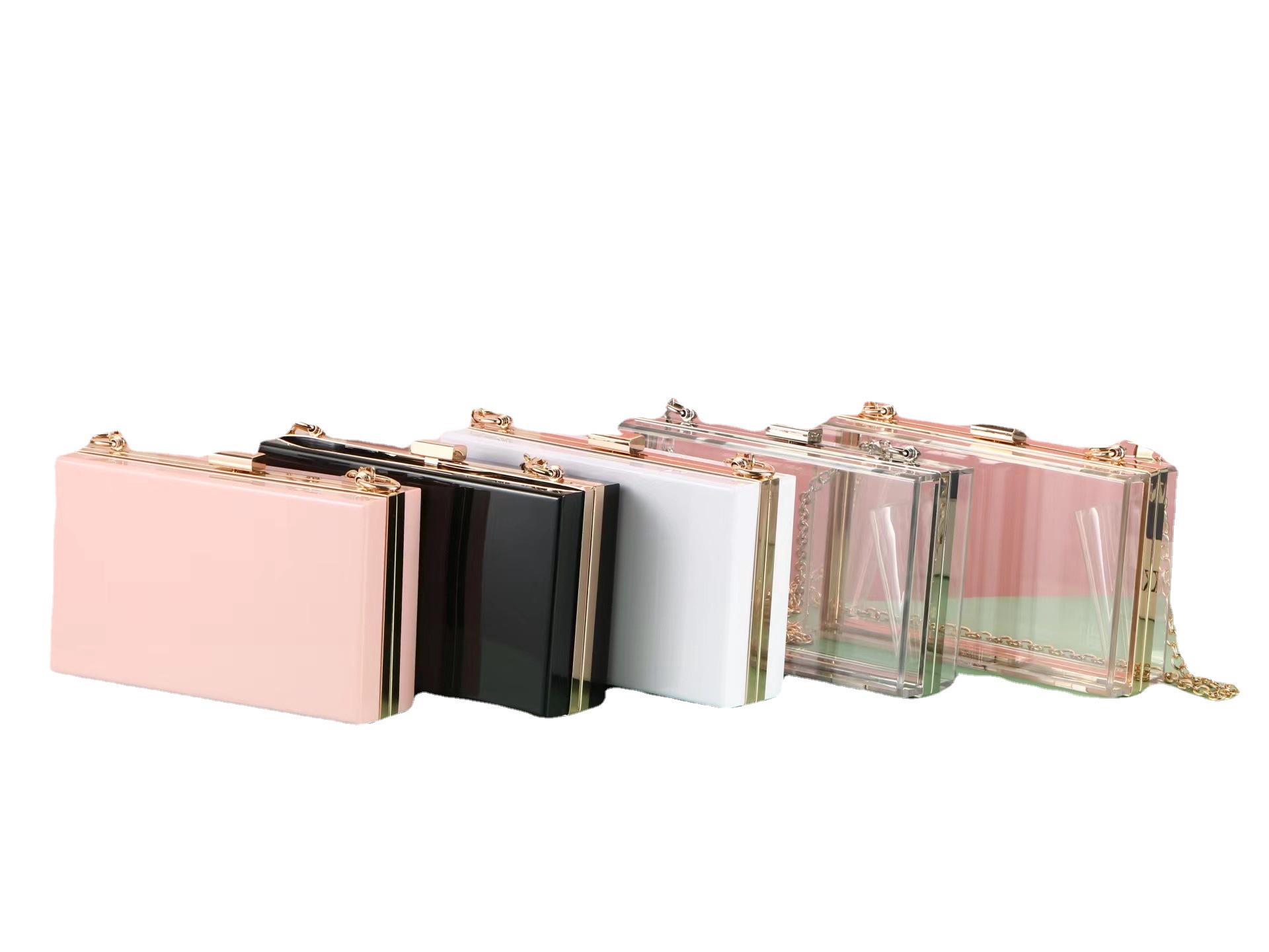 

Прозрачная акриловая сумка-коробка на цепочке: Женская вечерняя сумка кроссбоди и клатч Transparent Purple