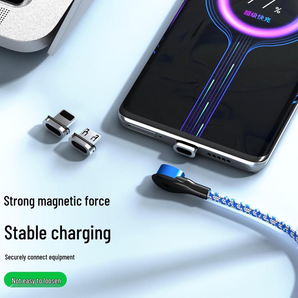 3-in-1 Magnetic Elbow Charging Cable for Apple, Type-C, Android Phones