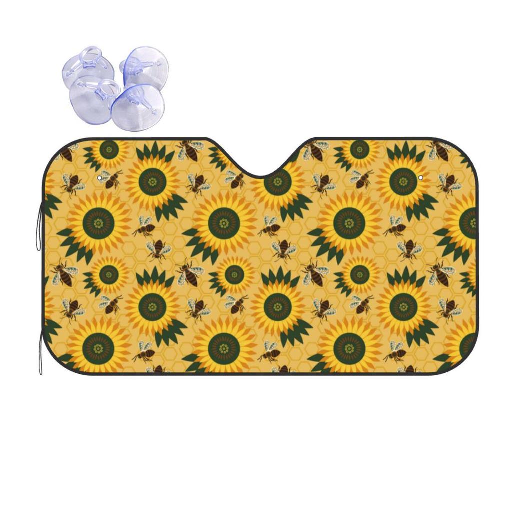 Ocean Shell Car Windshield Sunshade with Suction Cups, Heat Insulation and Blackout Design