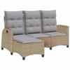 VidaXL Canapé de jardin inclinable coussins forme de L beige polyrotin, canapé d'extérieur, canapé de jardin inclinable, 4108241