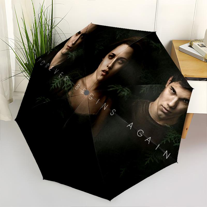1pc  Twilight Umbrella Portable Folding Umbrella Iron Frame Hole Bone Structure Outdoor Home Umbrella