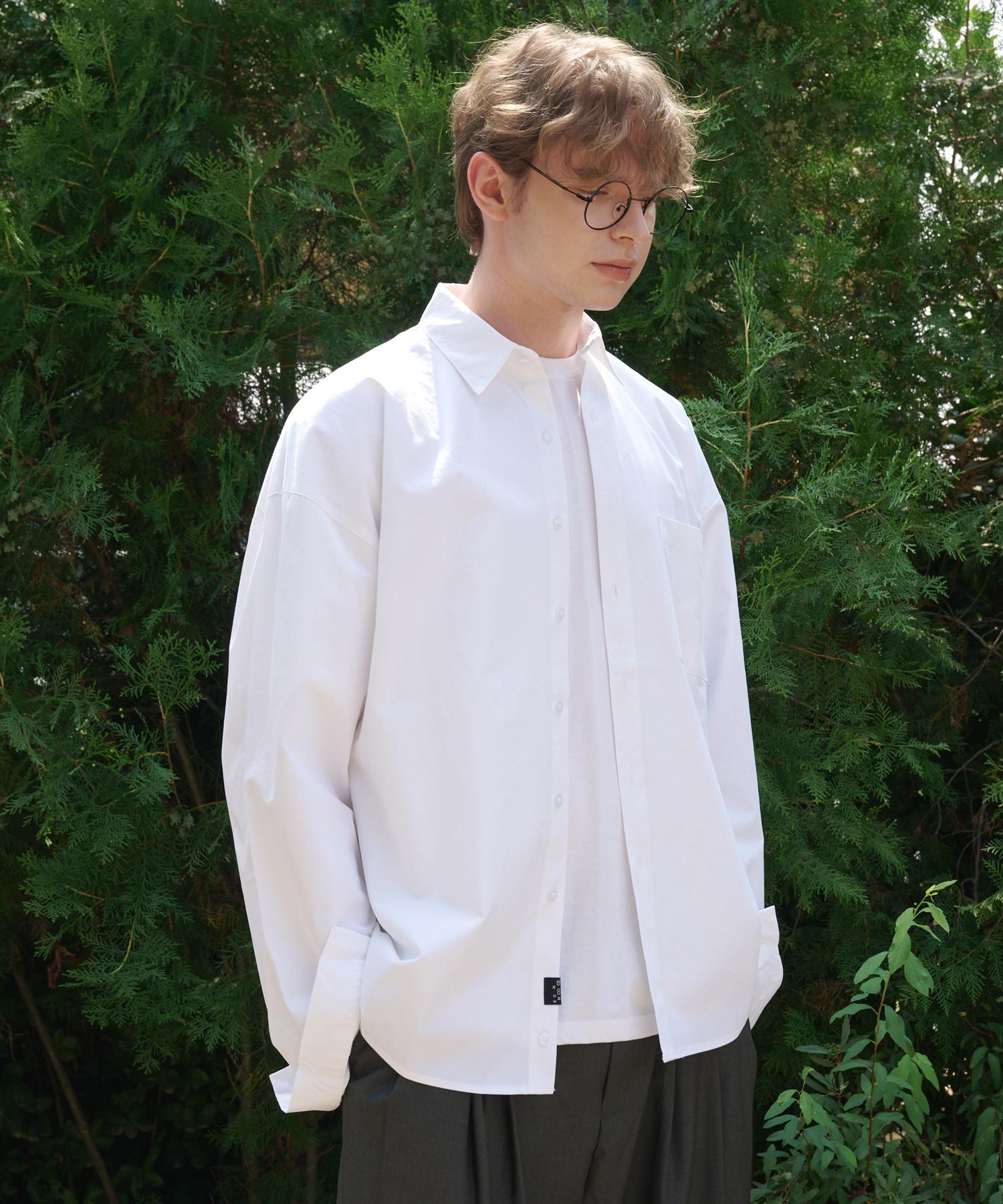 Iesn Bio-Washed Oversized Cotton Shirt White M