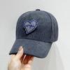 Corduroy Heart Baseball Cap With Sun Protection And Warmth For Casual Women