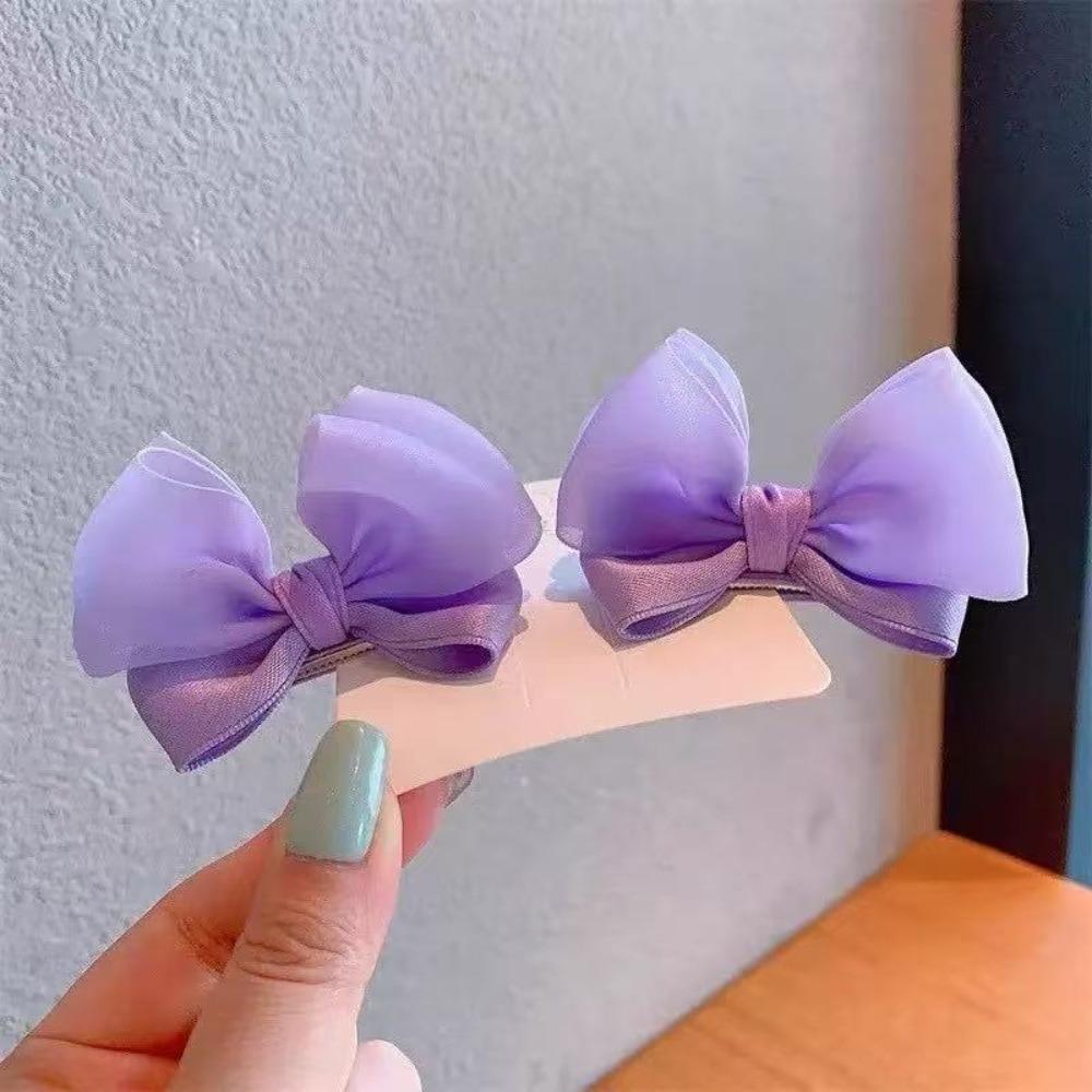 

2 PCS Bowknot Bow Hairpins Candy Color Headwear Fashion Hair Accessory Baby фіолетовий