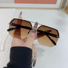 Trendy European and American Style Unisex Large Frame Double Bridge Half Frame Sunglasses