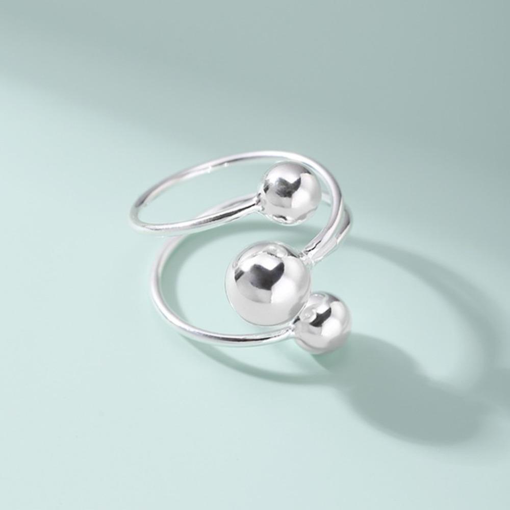All-Match Irregular Planet Ring Ball Shape Finger Opening Ring Metal Ball Ring  Girlfriend