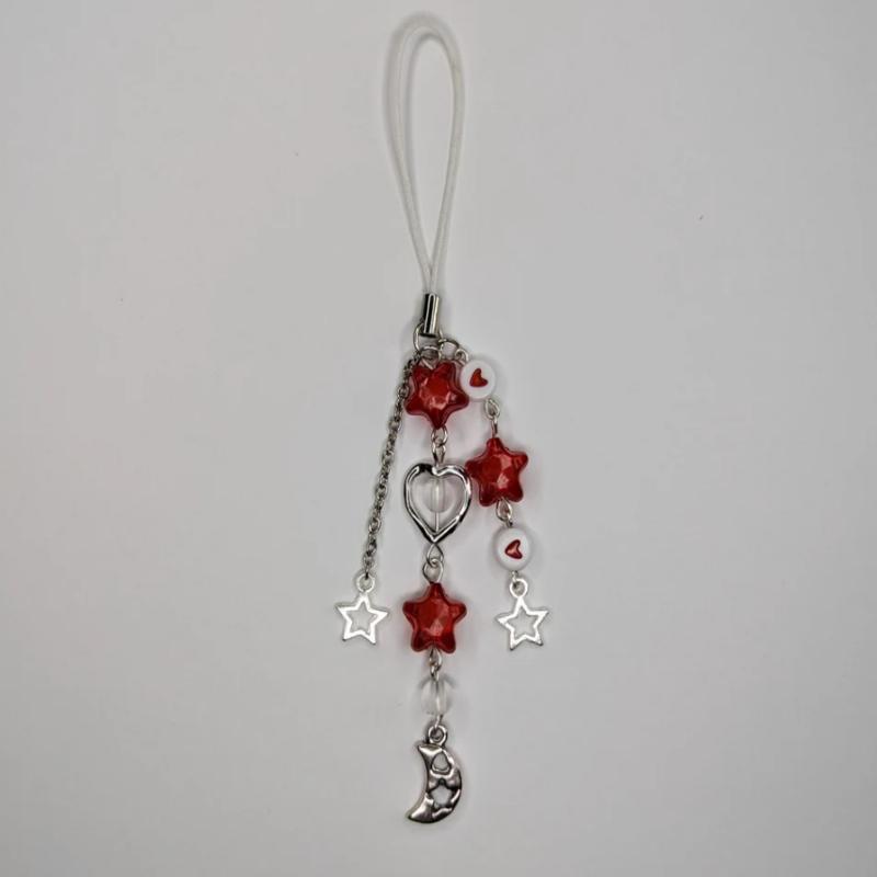 Bright Star Phone Charms - pink, red, purple - {Bearies} (pastel goth, grunge, y2k, fairycore) красный