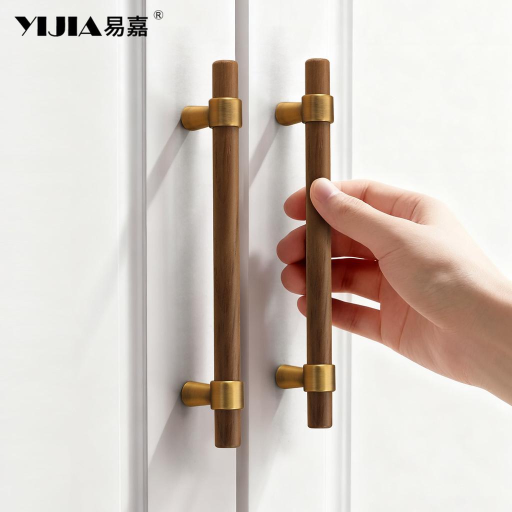 Wardrobe Cupboard Handle Kitchen Door Cabinets Knobs Wood Cabinet Pull Nature Style Wooden Cabinet Handle