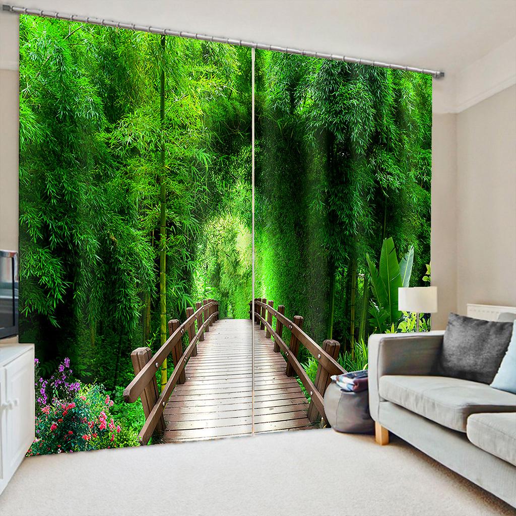 Cheap 3D Print Sunset Natural Scenery Island Stone Free Shipping 2 Pieces Window Curtain Living Room Bedroom Two Drape Decor