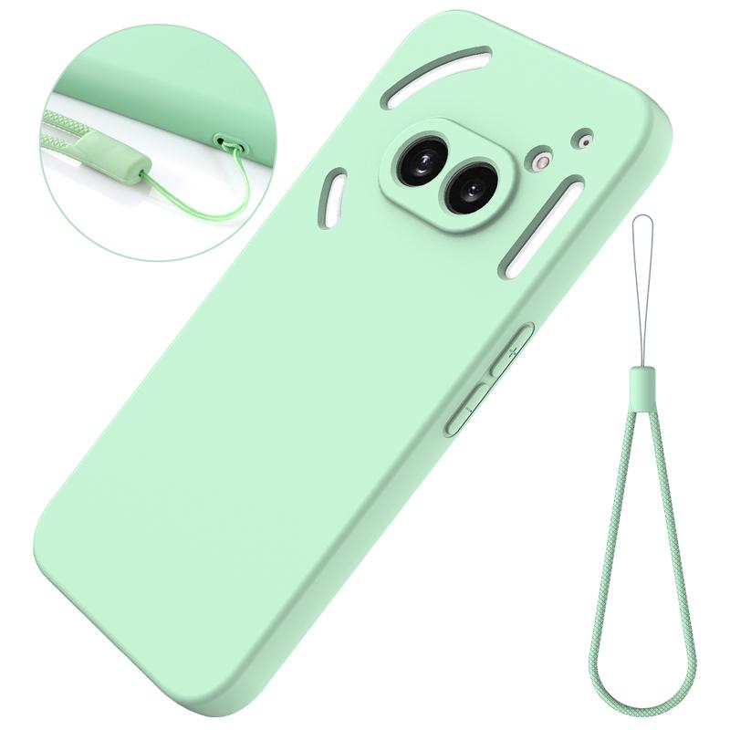 

For Nothing Phone (2a) 2A Case Soft Premium Liquid Silicone Case with Flocking inside Cover with Strap for NothingPhone 2a For Nothing Phone 2a