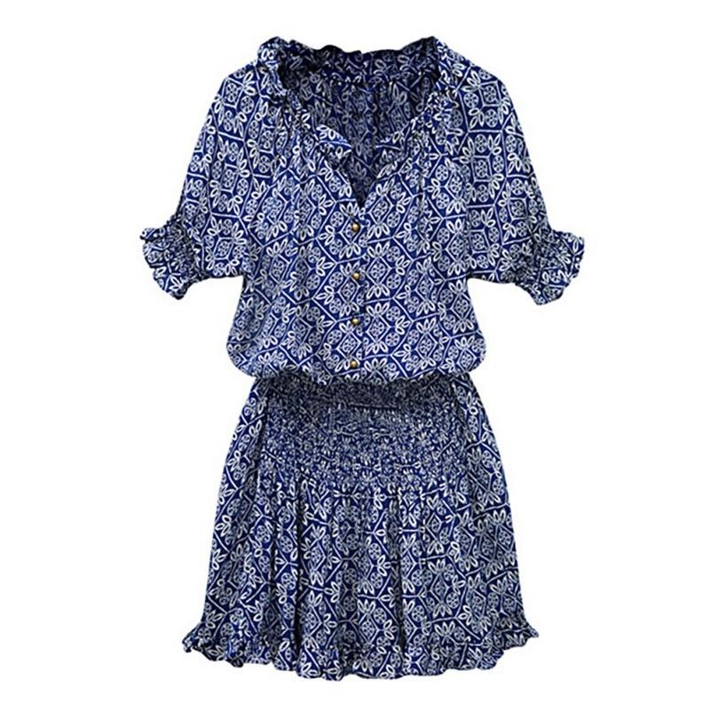 

Summer Lady Chiffon Beach Party Dress Sleeveless Slim Bodycon Floral Dot Dresses L