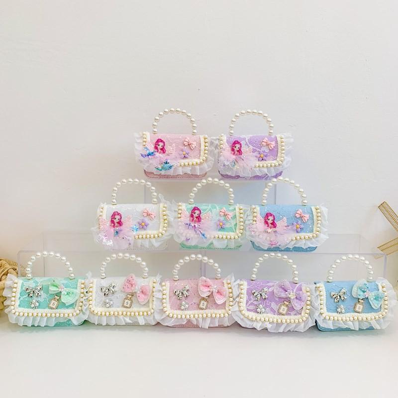 Pearl Princess Adorable Handbag For Girls With Cute Lace And Design Bow