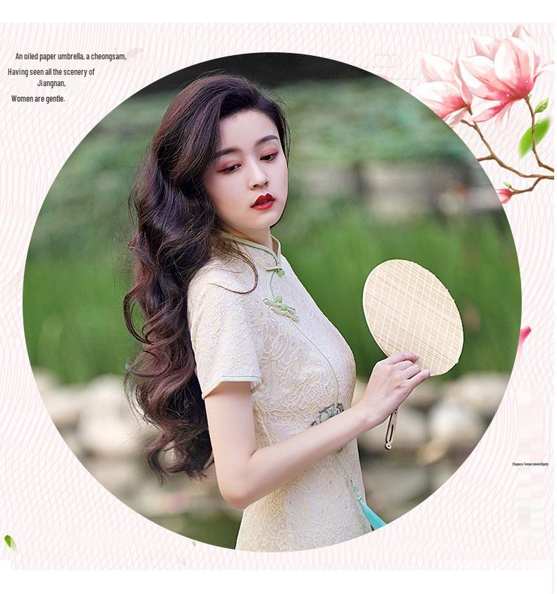 2026 New A-line Lace Short Qipao Dress - Trendy Young Fashion Style
