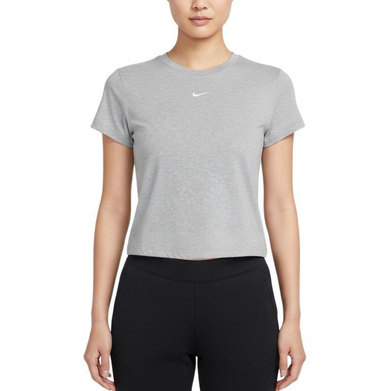 Nike T Shirts Women's Gray Crew Neck Moderate HF9539-063