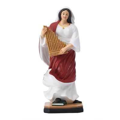 Sacred Harp Player Sculpture Resin Musician Statue Durable Art Spiritual Room Decoration Art Figurine