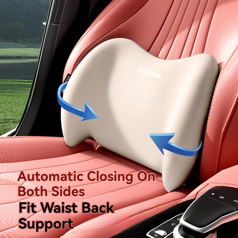 1 Set of 2 Ergonomic Car Seats 1 Headrest 1 Lumbar Pillow Support Combo Set Is Suitable for Various Models of Seats, Easy To Install, Ideal Gift