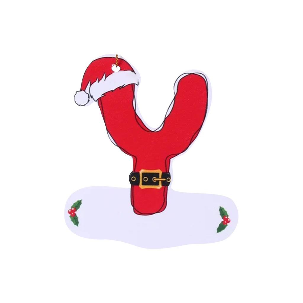 26 Letters Christmas Tree Ornament Christmas Pendant DIY Alphabet Pendant Atmosphere Decoration Christmas Tree Letters 1PC