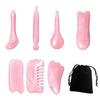 7 Pcs/Set Sha Resin Massage Board Tool Resin Massage Skin Care Guasha Tool Set Anti Wrinkle Heal